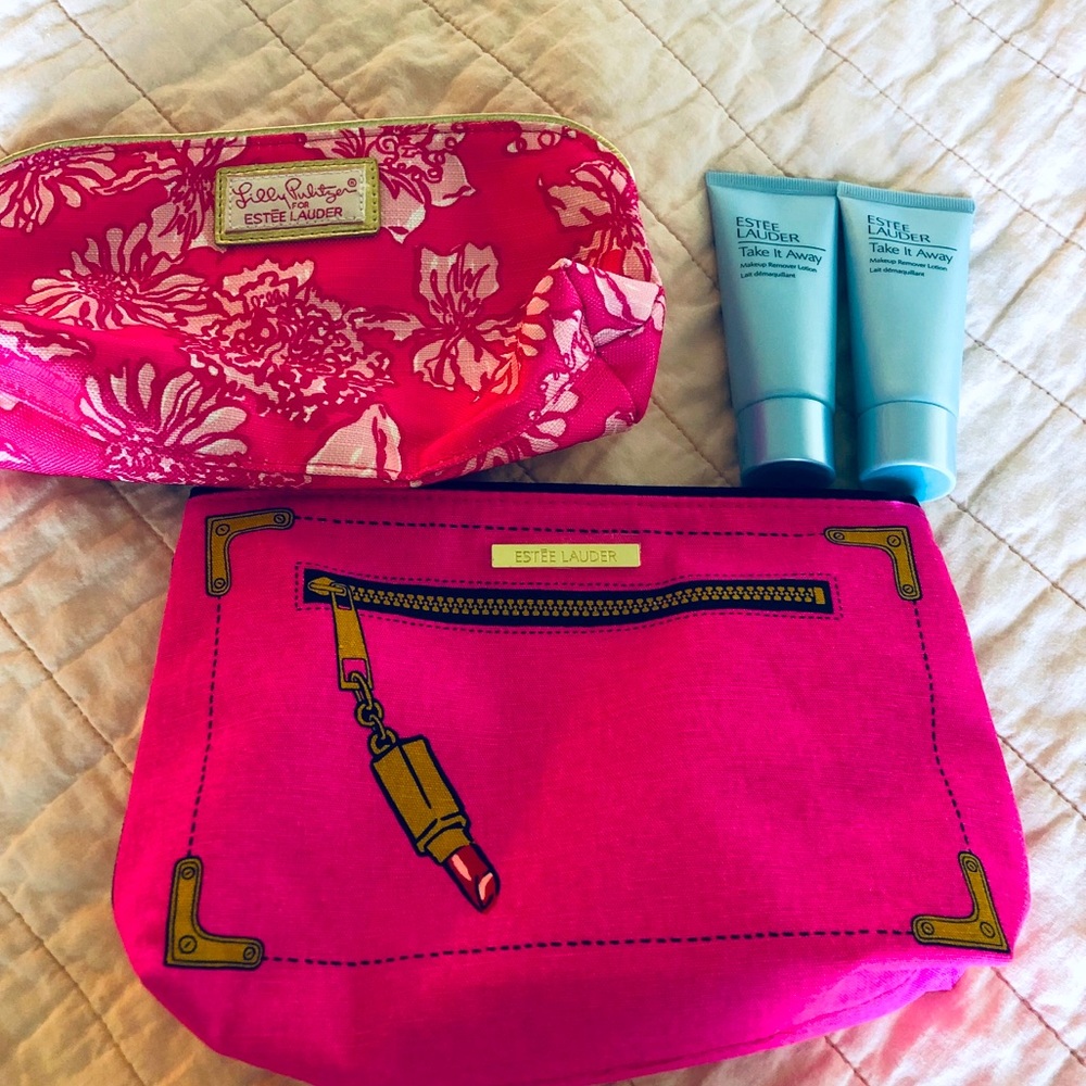 New! Estée Lauder pouches 2 makeup remover lotions